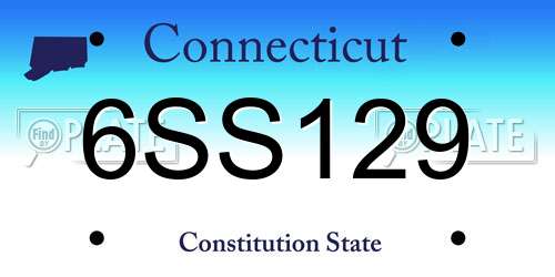 6SS129 Connecticut License Plate