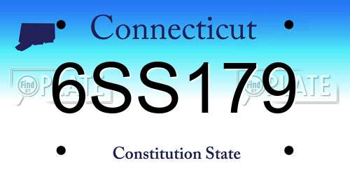6SS179 Connecticut License Plate