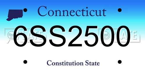 6SS2500 Connecticut License Plate