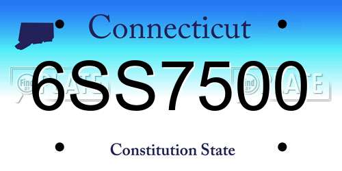 6SS7500 Connecticut License Plate