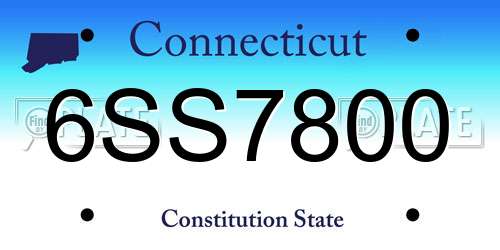6SS7800 Connecticut License Plate