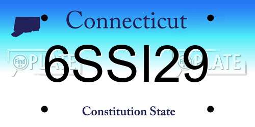 6SSI29 Connecticut License Plate