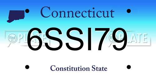 6SSI79 Connecticut License Plate