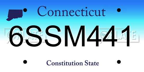 6SSM441 Connecticut License Plate
