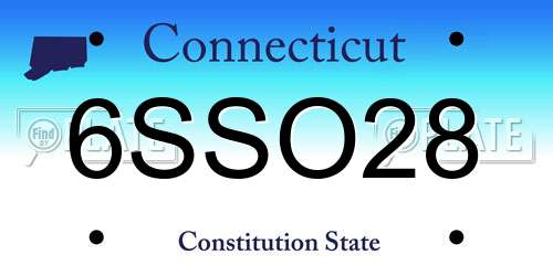 6SSO28 Connecticut License Plate