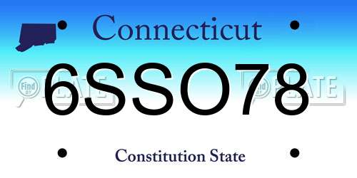 6SSO78 Connecticut License Plate