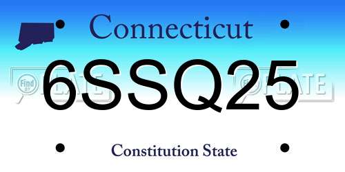 6SSQ25 Connecticut License Plate