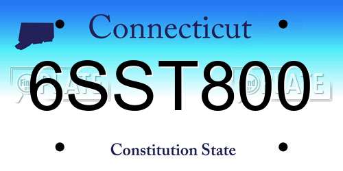 6SST800 Connecticut License Plate