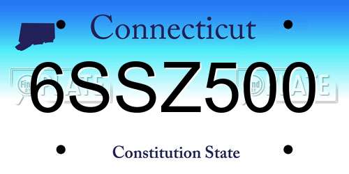 6SSZ500 Connecticut License Plate