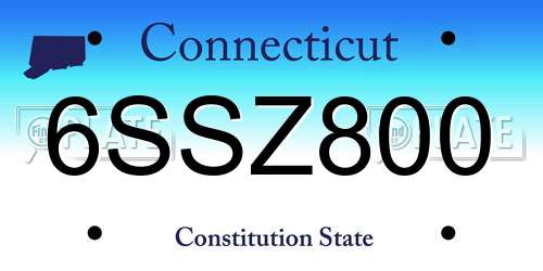 6SSZ800 Connecticut License Plate
