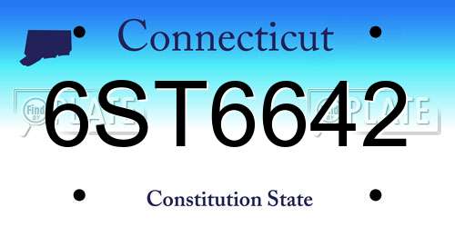 6ST6642 Connecticut License Plate