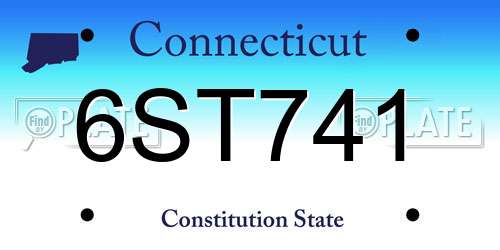 6ST741 Connecticut License Plate