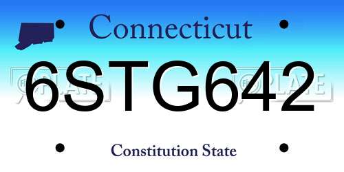 6STG642 Connecticut License Plate