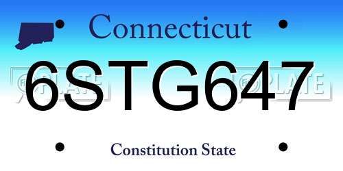 6STG647 Connecticut License Plate