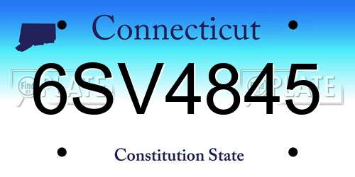6SV4845 Connecticut License Plate