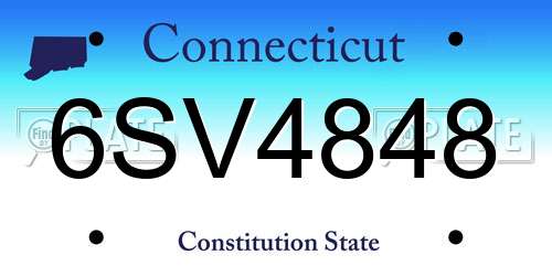 6SV4848 Connecticut License Plate