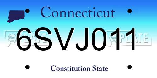 6SVJ011 Connecticut License Plate