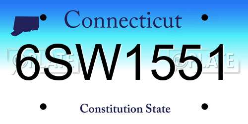 6SW1551 Connecticut License Plate