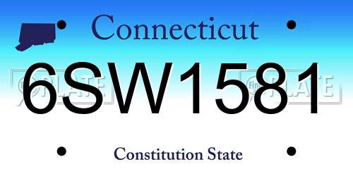 6SW1581 Connecticut License Plate