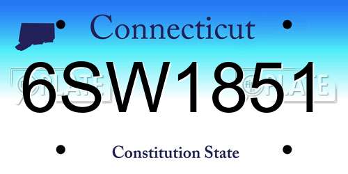 6SW1851 Connecticut License Plate