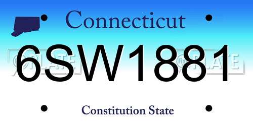 6SW1881 Connecticut License Plate