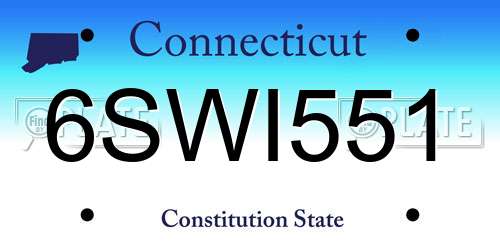 6SWI551 Connecticut License Plate