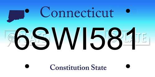 6SWI581 Connecticut License Plate