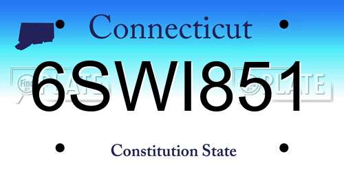 6SWI851 Connecticut License Plate