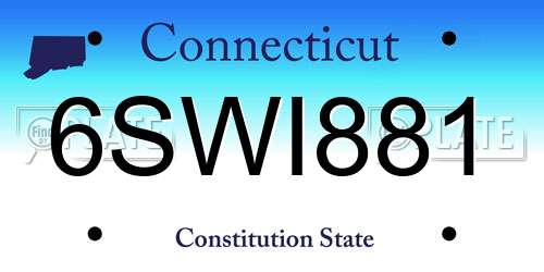 6SWI881 Connecticut License Plate