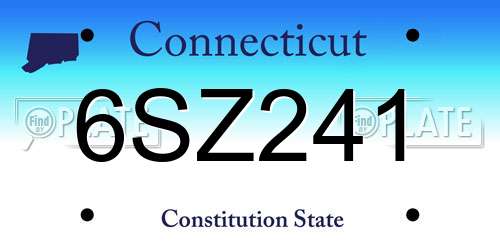 6SZ241 Connecticut License Plate