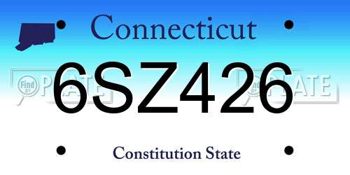 6SZ426 Connecticut License Plate