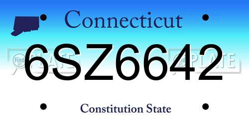 6SZ6642 Connecticut License Plate