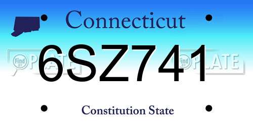 6SZ741 Connecticut License Plate