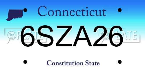 6SZA26 Connecticut License Plate