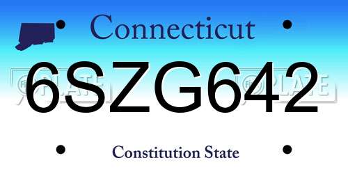 6SZG642 Connecticut License Plate