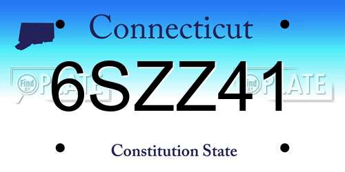 6SZZ41 Connecticut License Plate