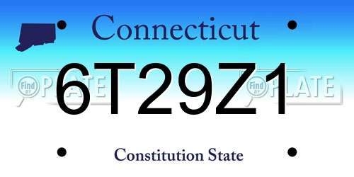 6T29Z1 Connecticut License Plate