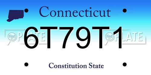 6T79T1 Connecticut License Plate
