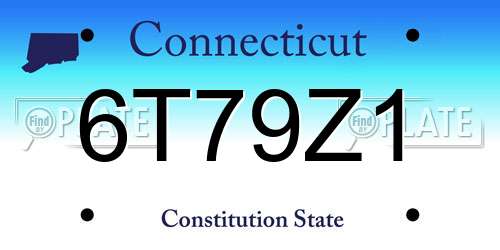 6T79Z1 Connecticut License Plate
