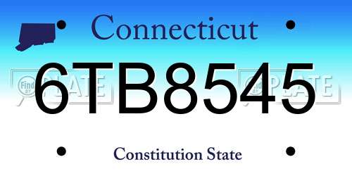 6TB8545 Connecticut License Plate
