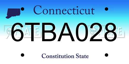 6TBA028 Connecticut License Plate