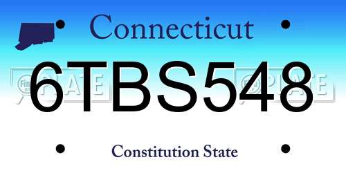 6TBS548 Connecticut License Plate