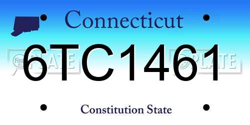 6TC1461 Connecticut License Plate
