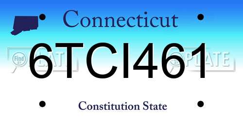 6TCI461 Connecticut License Plate