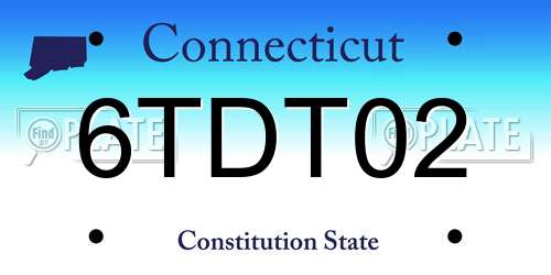 6TDT02 Connecticut License Plate