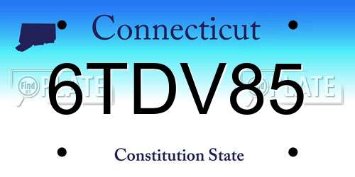 6TDV85 Connecticut License Plate