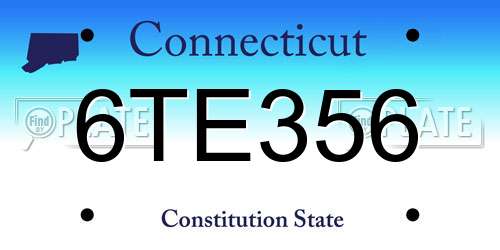 6TE356 Connecticut License Plate
