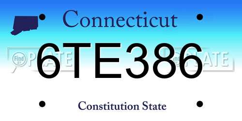 6TE386 Connecticut License Plate