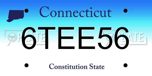 6TEE56 Connecticut License Plate