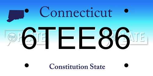 6TEE86 Connecticut License Plate